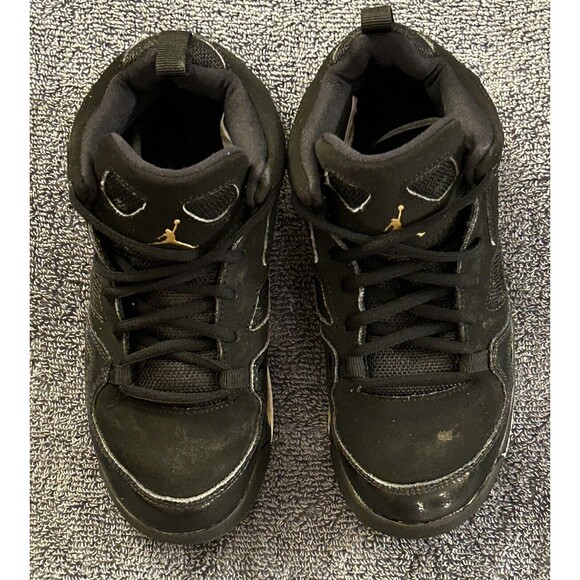 Nike Jordan Sz Flight Club 91 Shoes Black Metallic Gold 555470-031 Youth Size 1Y - Picture 3 of 7